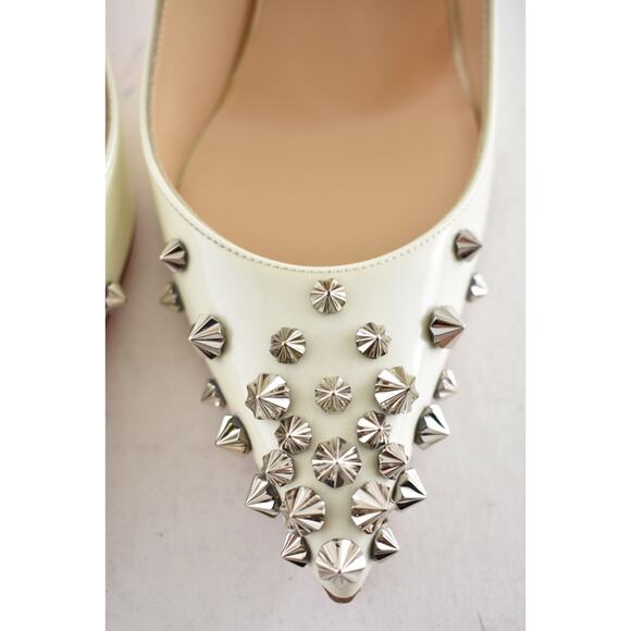 Christian Louboutin Drama Sling 100 Latte White Slingback Pointed Heel Pump 36.5 - Picture 11 of 13